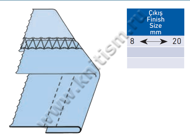 Одинарная подгибка вниз регулируемая для плоскошовных машин с плоской платформой T153 SURUCU