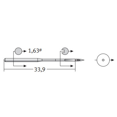 Игла Schmetz DBX1 SPI (16X231 SPI, 287 WH SPI, 1738 (A) SPI)