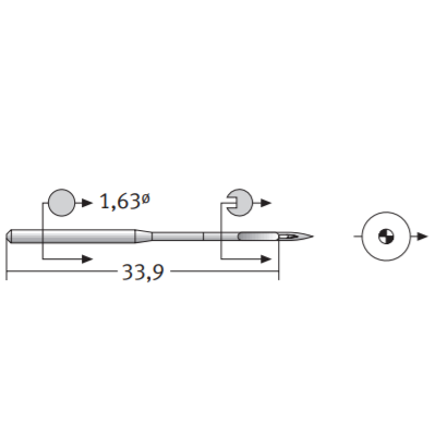 Игла Schmetz DBX1 SUK (16X231 SUK, 287 WH SUK, 1738 (A) SUK)