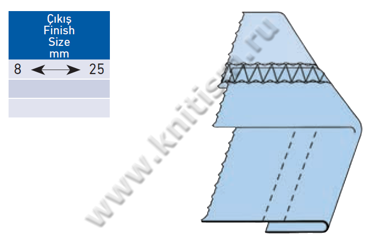 Приспособление "подгибка" регулируемое на плоскошовку с цилиндрической и плоской платформой T153C SURUCU