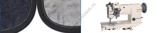 Приспособление для втачивания узкой ленты из средних и тяжелых материалов на 2-х игольной машине P012 SURUCU