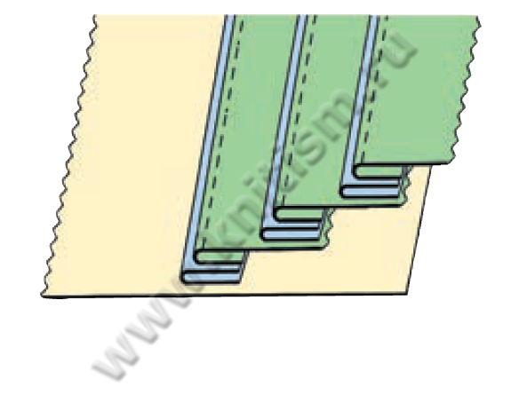 Приспособление для притачивания двойных декоративных лент на поясных машинах E119A SURUCU