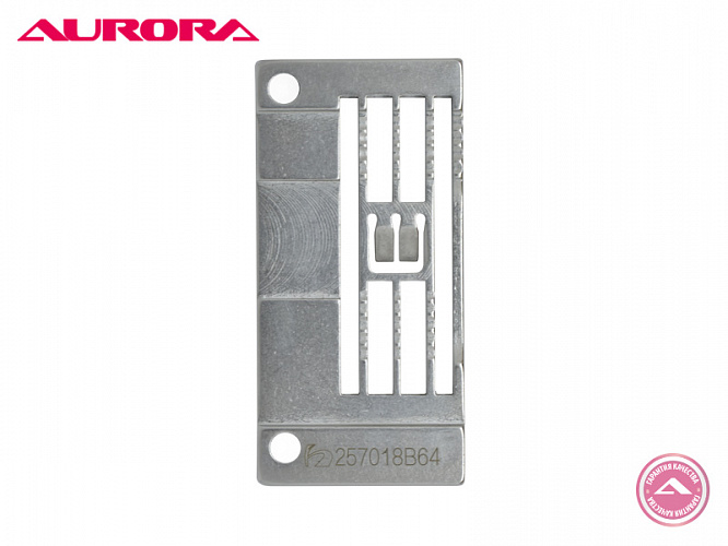 Игольная пластина стандартная для плоскошовных машин с плоской платформой (3х 6,4 мм) (арт. 257516A-64) Aurora