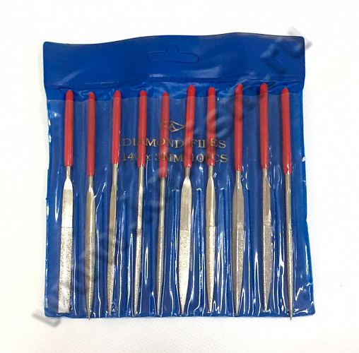 Набор алмазных надфилей 140х3 мм, 10 шт