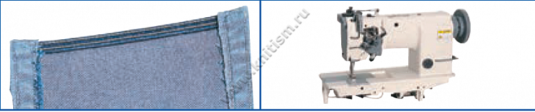 Приспособление для обработки задних карманов брюк на 2-х игольных машинах челночного и цепного стежка и машин с рукавом P040 SURUCU
