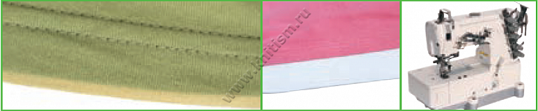 Приспособление "притачивание окантовки снизу одновременно с подгибкой" для плоскошовных машин с плоской платформой T155D SURUCU