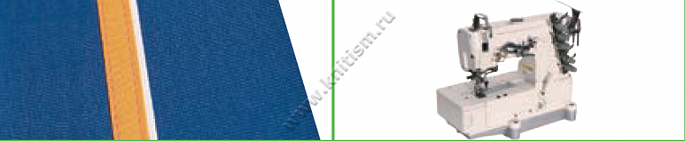 Приспособление-лампасник для притачивания лампас с узкой декоративной вставкой на плоскошовной машине E108 SURUCU