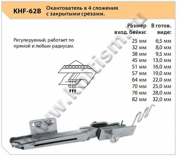 Окантователь 4 сложения на плоскошовную машину KHF-62В