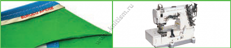 Окантователь в 4 сложения с прокладыванием декоративной тесьмы для плоскошовной машины с вырезом в платформе T136 SURUCU