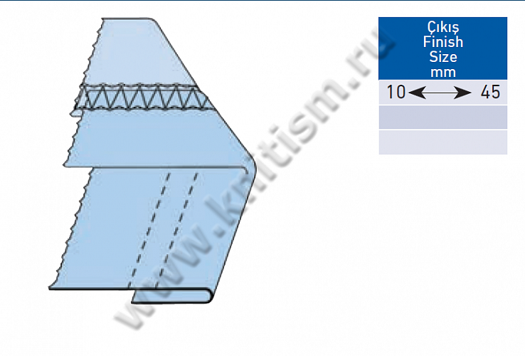 Приспособление "подгибка" регулируемое на плоскошовку с плоской платформой T154A SURUCU