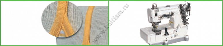 Окантователь в 4 сложения для плоскошовной машины с вырезом в платформе T142 SURUCU