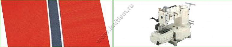 Приспособление-лампасник для притачивания лампас с широкой декоративной вставкой на поясных машинах E111 SURUCU