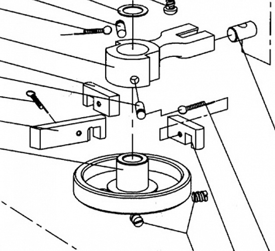 Механизм продвижения на скорняжную машину в сборе. Артикулы Aurora 11-193+11-194+11-195+11-196+11-197+11-198+11-199+11-200+11-201