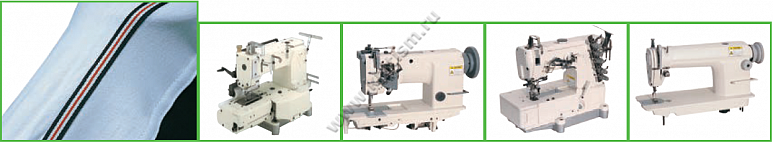 Приспособление для притачивания тесьмы на двухигольных машинах челночного стежка, плоскошовных и поясных машинах T133B SURUCU