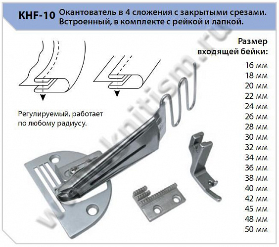 Окантователь 4 сложения к прямострочным машинам KHF-10