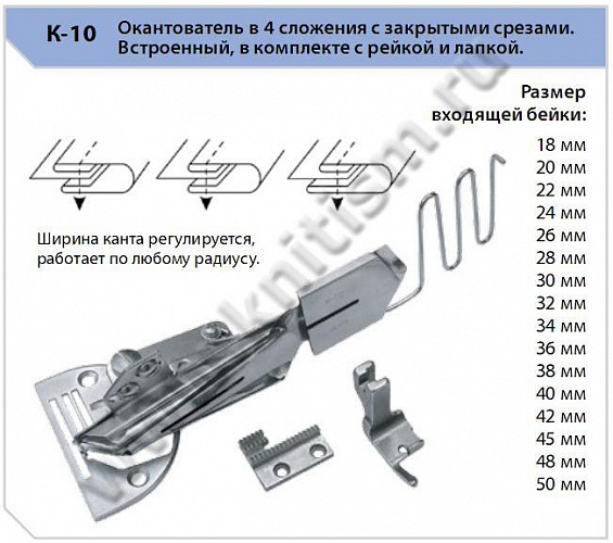 Окантователь 4 сложения к прямострочным машинам К-10