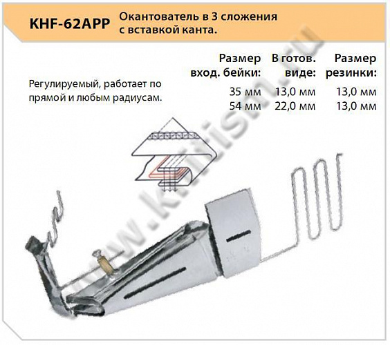 Окантователь 3 сложения на плоскошовную машину KHF-62АРР