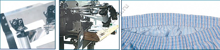 Приспособление для изготовления эластичного пояса спортивных брюк на 4-х игольных машинах с цилиндрической платформой E101 SURUCU