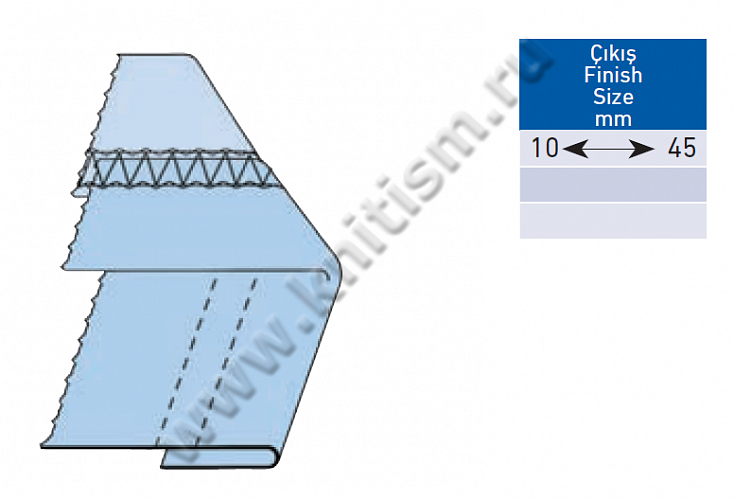 Приспособление "подгибка" регулируемое на плоскошовку с плоской платформой T154B SURUCU