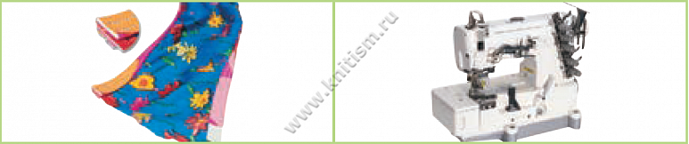 Приспособление "окантовка в 4 сложения" с прокладыванием резинки для плоскошовных машин C216 SURUCU