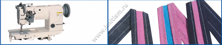 Приспособление для изготовления лямки-вешалки с прокладыванием декоративной вставки на 2-х игольных машинах P034A SURUCU