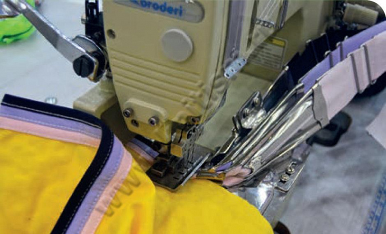 Тройной окантователь в 4 сложения для плоскошовных машин с цилиндрической платформой T152A SURUCU