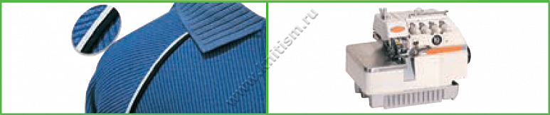 Приспособление для притачивания двойной декоративной тесьмы на оверлоке E124 SURUCU