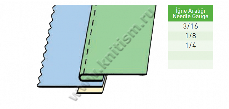 Приспособление "закрывание шва косточки" на 2-х игольной машине C228 SURUCU