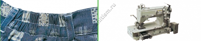 Приспособление для изготовления эластичного пояса для поясных машин цепного стежка с цилиндрической платформой E103 SURUCU